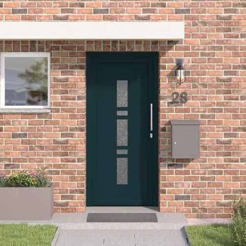 vidaXL Voordeur Antraciet PVC, Doe-het-zelf en Verbouw, Deuren en Horren, Nieuw, Verzenden