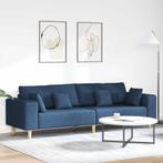 vidaXL Stoffen Bank met kussen Blauw 208 cm Stof, Huis en Inrichting, Banken | Bankstellen, Verzenden, Nieuw, Stof, Minder dan 150 cm