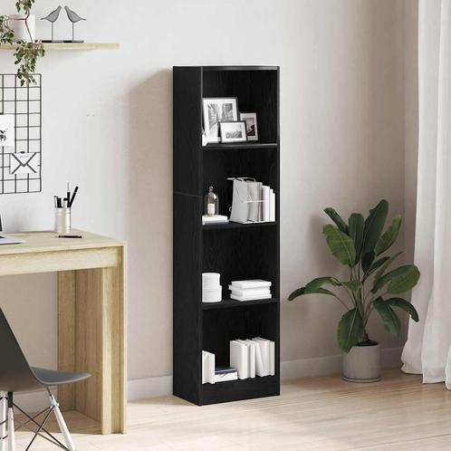 vidaXL Boekenkast Zwart Eiken 40x24x143 cm Engineered Wood, Huis en Inrichting, Kasten | Boekenkasten, Nieuw, Overige houtsoorten