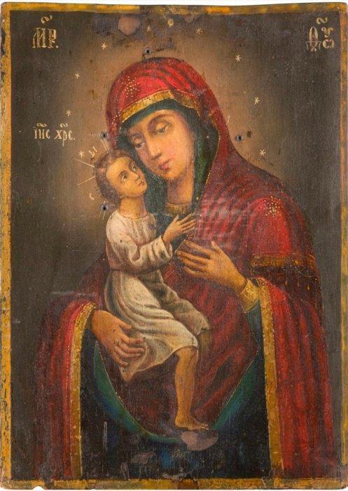 Icoon - Moeder Gods - Hout, Antiek en Kunst, Kunst | Niet-Westerse kunst