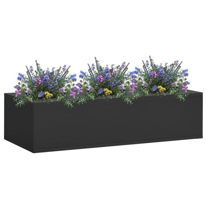 vidaXL Kantoorbloembak 90x40x23 cm staal antracietkleurig, Tuin en Terras, Bloembakken en Plantenbakken, 60 tot 100 cm, Nieuw