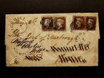 Groot-Brittannië 1844/1845 - Penny Red Imperforate Cover,, Gestempeld
