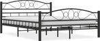 vidaXL-Bedframe-staal-zwart-140x200-cm, Huis en Inrichting, Woonaccessoires | Cd- en Dvd-rekken, Zo goed als nieuw, Verzenden