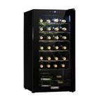 Wijnkoeler Wijnkoelkast 28 Flessen Zwart Klimaatkast, Witgoed en Apparatuur, Refurbished, Ophalen of Verzenden, Minder dan 85 cm
