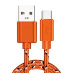 USB-C Oplaadkabel 3 Meter Gevlochten Nylon - Tangle, Verzenden, Nieuw