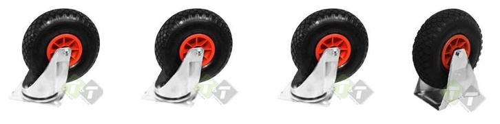 3x Zwenkwiel Met Luchtband - 1x Bokwiel Met Luchtband Zware, Doe-het-zelf en Verbouw, Zwenkwielen, Nieuw, Ophalen of Verzenden