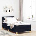 vidaXL Boxspring bed met matras met hoofdeinde Zwart 90 x, Verzenden, Nieuw, Zwart, Stof