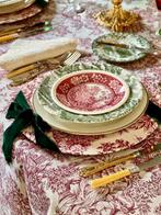 Jas van toile de jouy klassieke scènes, rood op wit. -, Antiek en Kunst