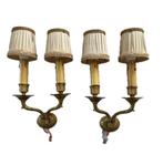 Kaars wandlamp (2) - Verguld messing - Goudkleurige messing