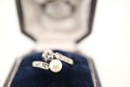 Ring - 19.2 kt. Witgoud Parel - Diamant, Nieuw