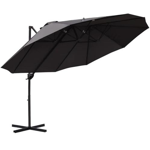 TRUUSK XXL Parasol Met Kruisvoet Incl. Zwengel Weerbestendig, Tuin en Terras, Parasols, Nieuw, Verzenden