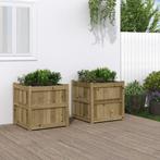 vidaXL Plantenbakken 2 st cm geïmpregneerd hout, Tuin en Terras, Bloembakken en Plantenbakken, Verzenden, Nieuw, 60 tot 100 cm