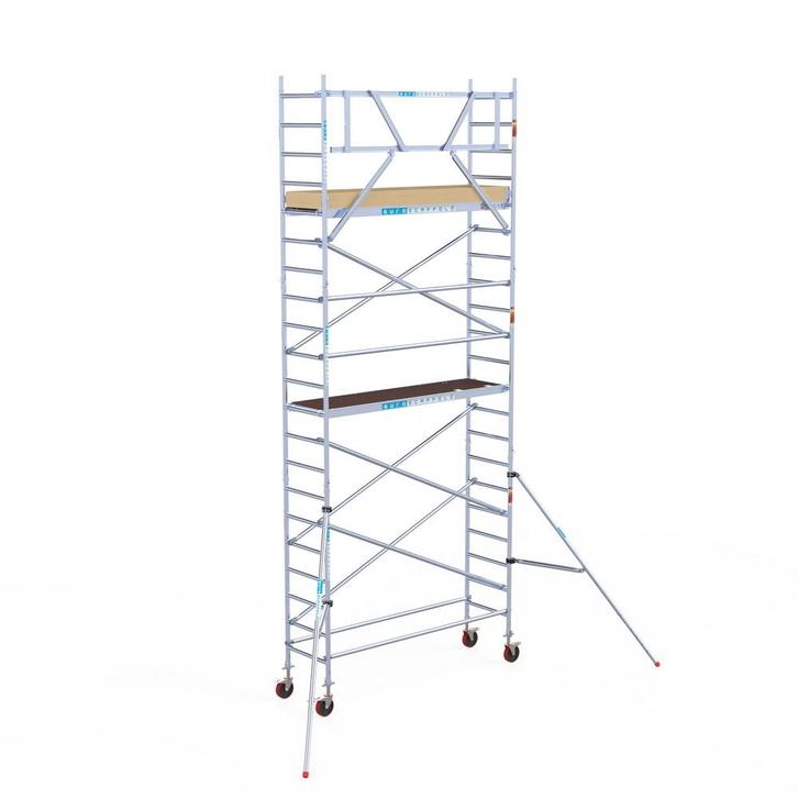 Rolsteiger Basic 75x250 7,2m werkhoogte tegen de gevel, Doe-het-zelf en Verbouw, Steigers, Rolsteiger of Kamersteiger, Nieuw, 5 meter of hoger