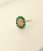 Zonder Minimumprijs - Ring Zilver Opaal - Smaragd, Sieraden, Tassen en Uiterlijk, Ringen, Nieuw
