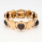 Armband - 14 karaat Geel goud Granaat, Sieraden, Tassen en Uiterlijk, Antieke sieraden