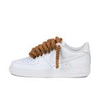 -9% Nike  Nike Air force 1 low rope laces brown custom  maat, Verzenden, Nieuw, Wit