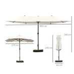 TRUUSK Dubbele Tuinparasol Terrasparasol Met Handzwengel En, Tuin en Terras, Parasols, Verzenden, Nieuw