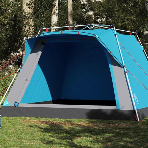 Kampeertent 4-persoons snelontgrendeling blauw (Partytenten), Caravans en Kamperen, Kampeeraccessoires, Nieuw, Verzenden