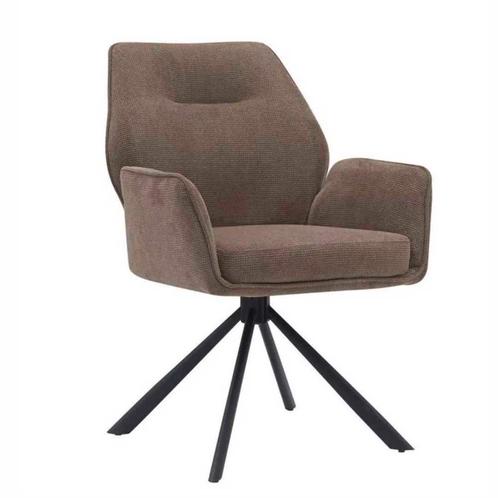 Actie! Eetkamerstoel Toronto | Taupe | van €159,-, Huis en Inrichting, Stoelen, Eén, Bruin, Nieuw, Metaal, Stof, Overige materialen