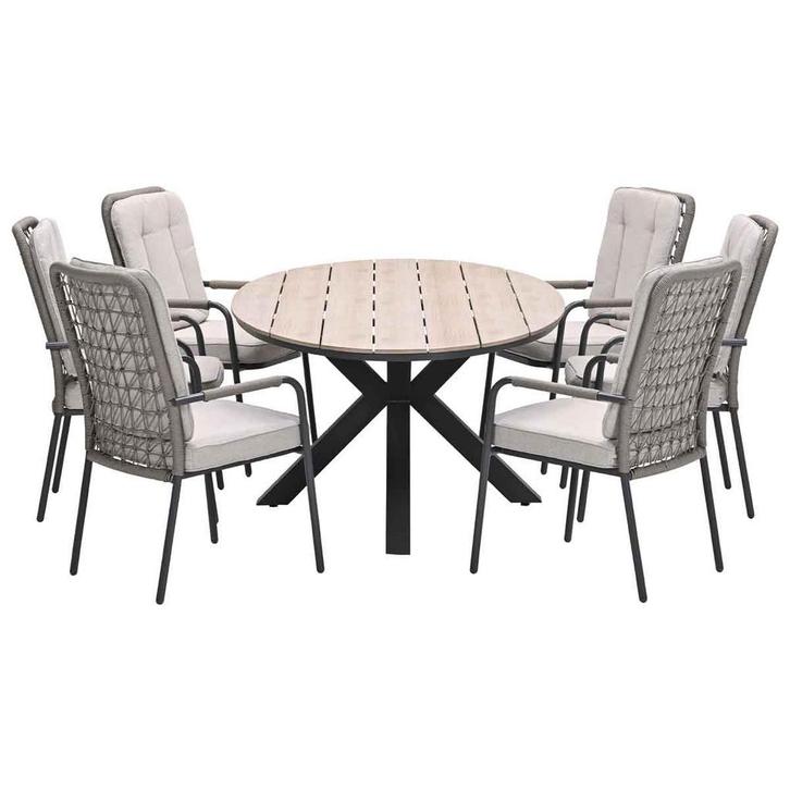 Garden Impressions Aleria tuinset 7-delig taupe - Tulli, Tuin en Terras, Tuinsets en Loungesets, Verzenden