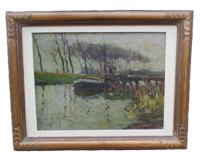 Maurice Seghers (1883-1959 ) - Oude Veurne vaart Nieuwpoort, Antiek en Kunst, Kunst | Schilderijen | Klassiek