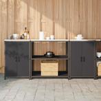 vidaXL Keukenopslag set 3 pcs Zwart 210 x 50 x 92 cm, Huis en Inrichting, Keuken | Keukenelementen, Verzenden, Nieuw, Zwart