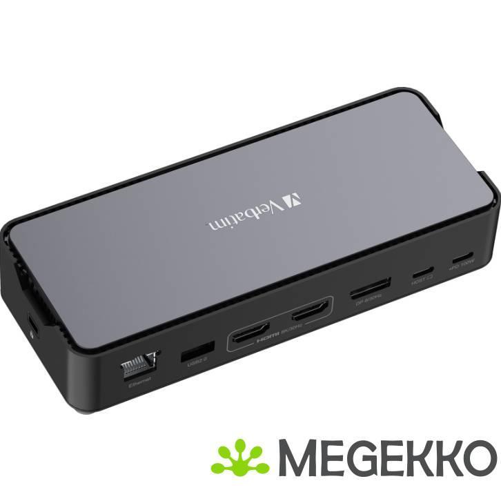 Verbatim CDS-15 USB-C Pro Triple Dock 100W, Computers en Software, Windows Laptops, Nieuw, Verzenden