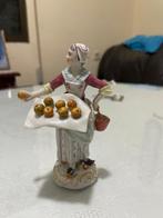 Meissen - Beeldje - A woman holding a tray of fruits and a
