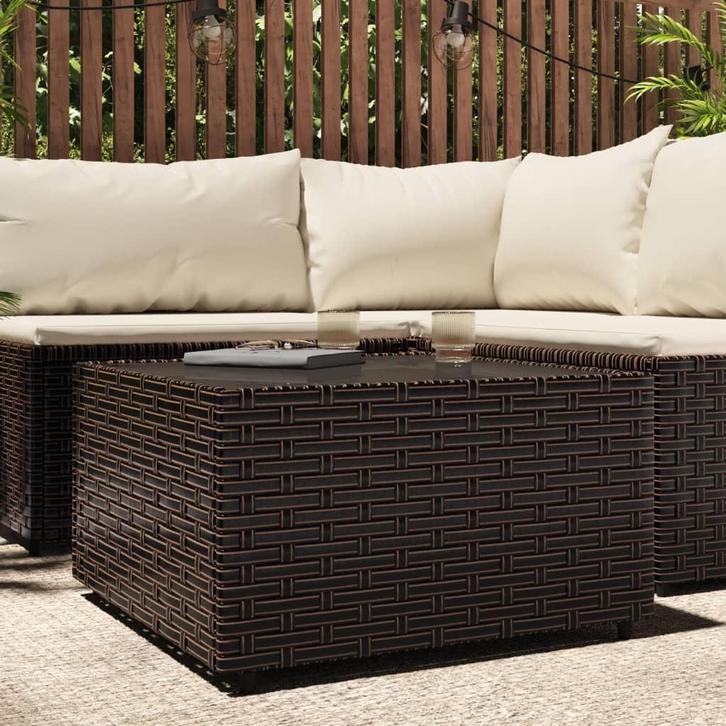 vidaXL Salontafel tuin vierkant 50x50x30 cm poly rattan, Tuin en Terras, Tuintafels, Nieuw, Verzenden