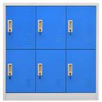 Lockerkasten 5 st 90x45x92,5 cm staal lichtgrijs en blauw, Nieuw, Verzenden