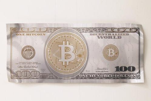 Suketchi - Bitcoin Money Crumple, Antiek en Kunst, Kunst | Schilderijen | Modern