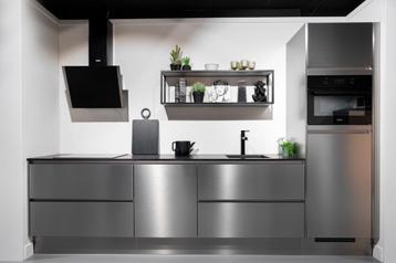Inox staal RVS rechte keuken Incl. apparatuur beschikbaar voor biedingen