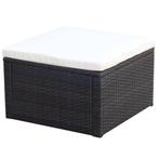 vidaXL Voetenbank/poef bruin 53x53x30 cm poly rattan, Huis en Inrichting, Banken | Voetenbanken en Poefen, Verzenden, Nieuw