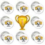 Voetbalset met 1 folie ballon en 8 buttons Wij zijn Kampioen, Verzenden, Nieuw, Overige typen