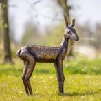 Metalen hert in staande houding, Verzenden, Nieuw, Dierenbeeld