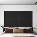 vidaXL Wandpanelen 12 st 1,62 m² 90x15 cm stof zwart, Verzenden, Nieuw