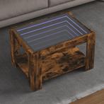 vidaXL Salontafel met LED 73x53x45 cm bewerkt hout gerookt, Huis en Inrichting, Tafels | Salontafels, Verzenden, Nieuw, Overige houtsoorten