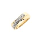 Gouden rijring met diamant | 0,09 ct. (Alle Gouden sieraden), 18 tot 19, Gebruikt, Overige kleuren, Ophalen of Verzenden