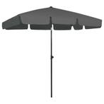 vidaXL Strandparasol 200x125 cm antracietkleurig, Tuin en Terras, Verzenden, Nieuw, 2 tot 3 meter, Strandparasol