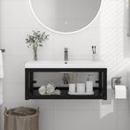 vidaXL Wastafelframe wandgemonteerd 79x38x31 cm ijzer zwart, Huis en Inrichting, Tafels | Kaptafels, Verzenden, Nieuw