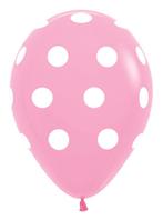 Ballonnen Polka Dots Pink 30cm 25st, Nieuw, Verzenden