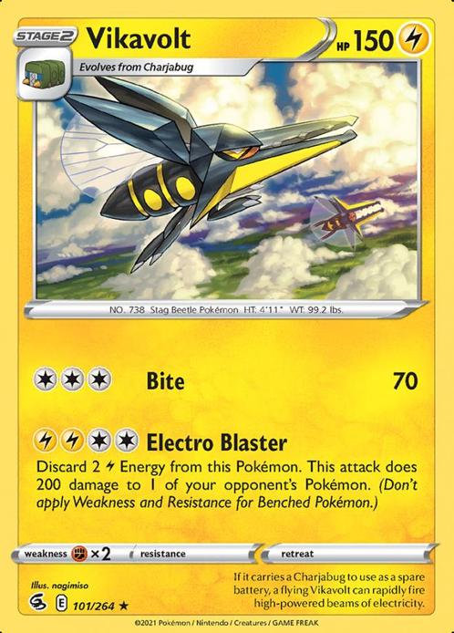 Vikavolt 101/264 (Fusion Strike), Hobby en Vrije tijd, Verzamelkaartspellen | Pokémon, Losse kaart, Nieuw, Foil, Ophalen of Verzenden