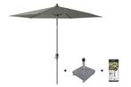 Platinum Riva stokparasol 2,5 m. rond - Olive met voet en, Tuin en Terras, Verzenden, Nieuw, Parasolvoet, Kantelbaar