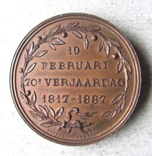 Nederland. Penning 1878 70e verjaardag van Koning Willem III, Postzegels en Munten, Munten en Bankbiljetten | Toebehoren