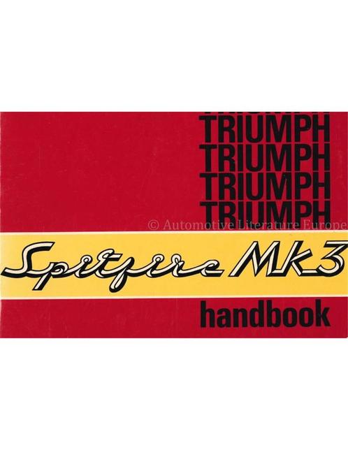 1968 TRIUMPH SPITFIRE MK3 INSTRUCTIEBOEKJE ENGELS, Auto diversen, Handleidingen en Instructieboekjes