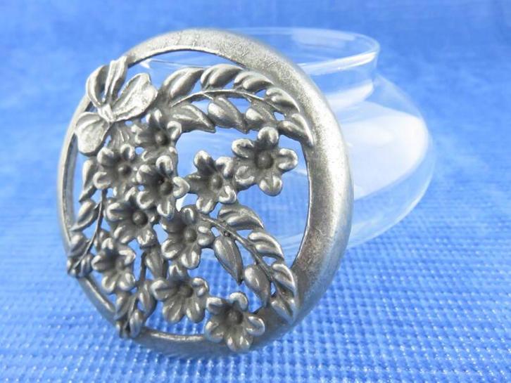 Potpourrie schaaltje met tinnen deksel, Huis en Inrichting, Woonaccessoires | Overige, Gebruikt, Verzenden