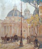 Bölcskey Ferenc (1897-1976) - Roma, Piazza del Popolo, Antiek en Kunst, Kunst | Schilderijen | Klassiek