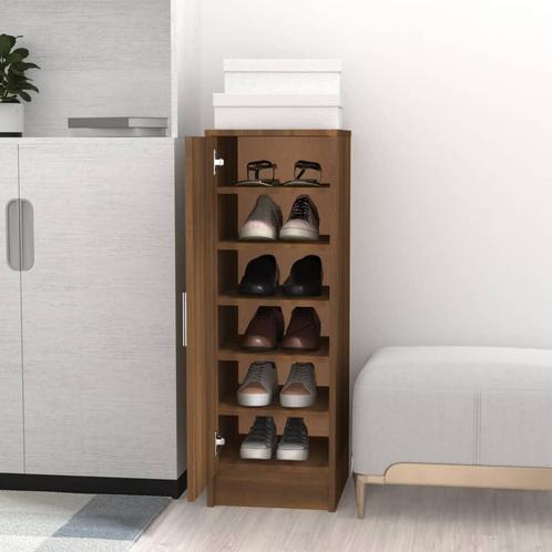 vidaXL Schoenenkast 32x35x92 cm bewerkt hout bruin, Huis en Inrichting, Kasten | Schoenenrekken, Nieuw, Verzenden