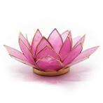 Lotus Sfeerlicht Roze-Lichtroze Goudrand, Huis en Inrichting, Woonaccessoires | Kandelaars en Kaarsen, Nieuw, Verzenden