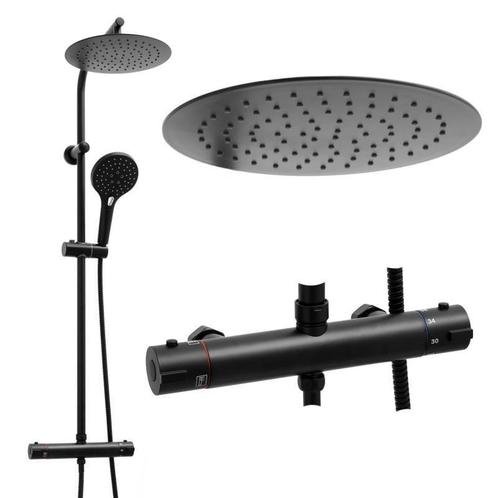 Moderne Zwarte Thermostaat Doucheset met 25 cm Regendouch..., Doe-het-zelf en Verbouw, Sanitair, Nieuw, Ophalen of Verzenden